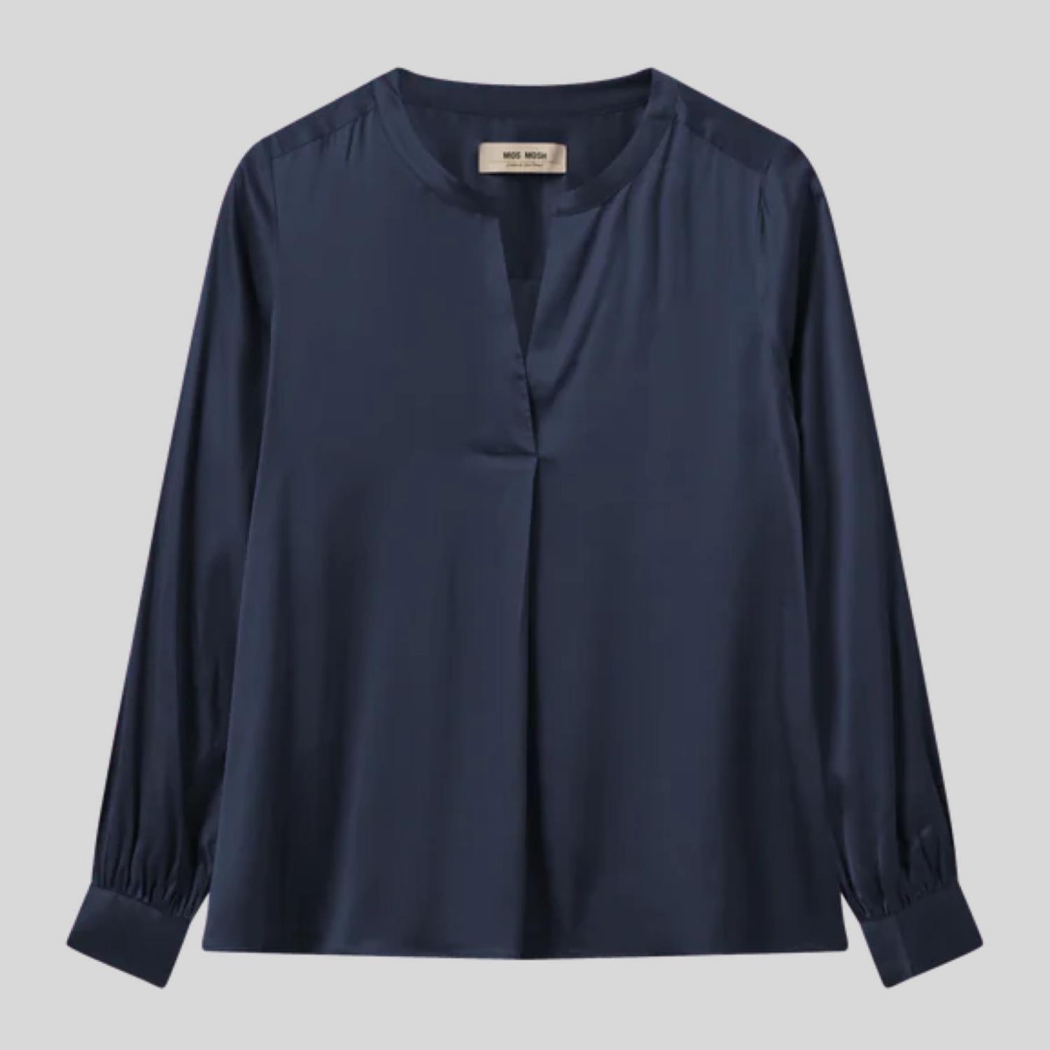 Mos mosh. MM Enfa satin blouse navy