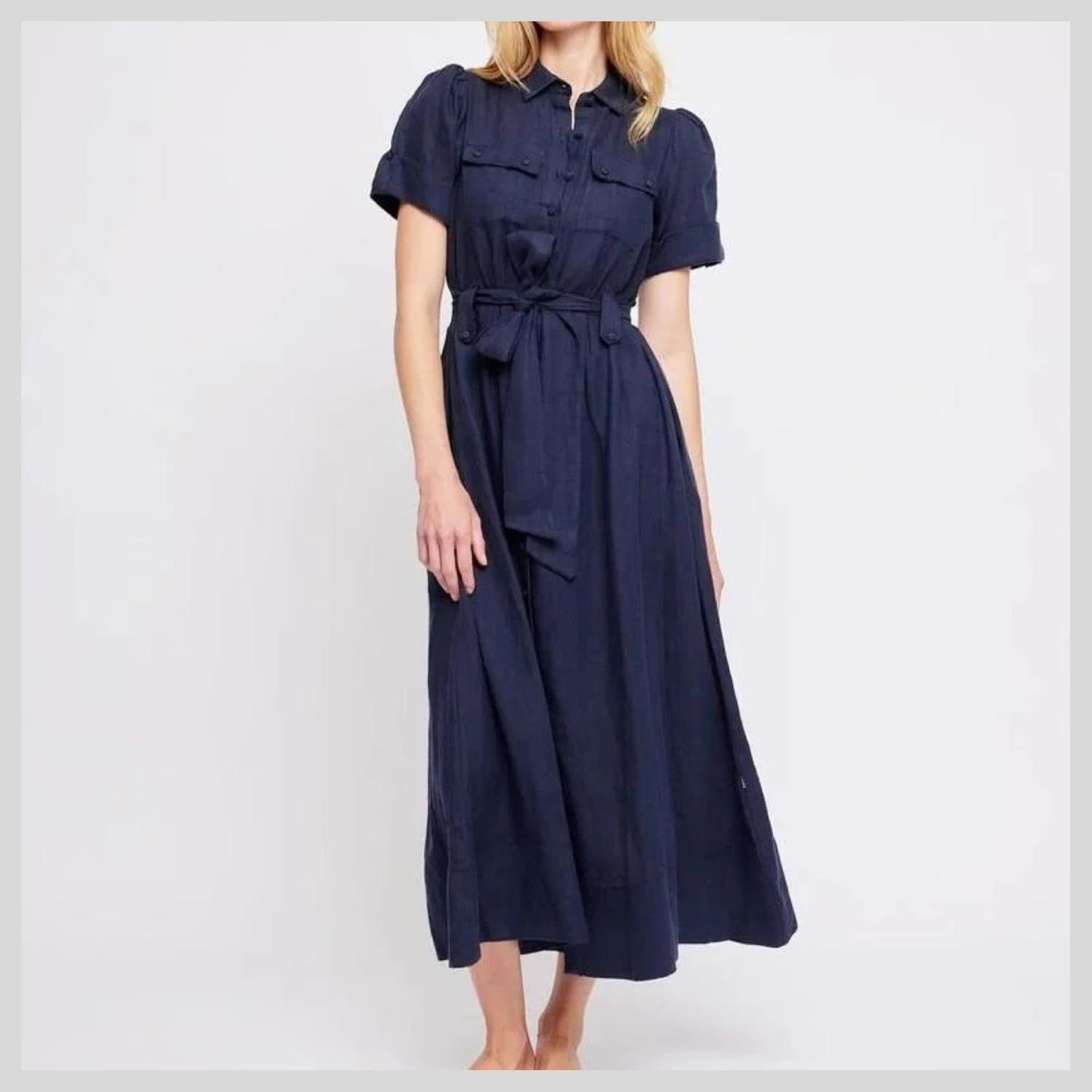 ella&il. Stella linen dress navy