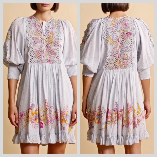 by TiMo. Cotton slub shift dress flower market