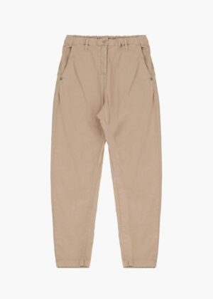 Please. Carrot cotton pants outmilk