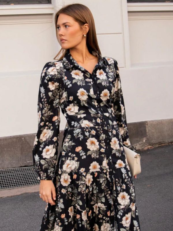 Miss maya. Vicky midi dress. Antique black poplin - Bilde 2