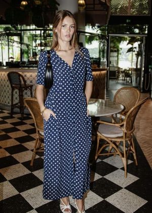 Miss Maya. Angela dress polka blue