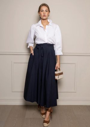 Miss Maya. Astrid skirt marine poplin